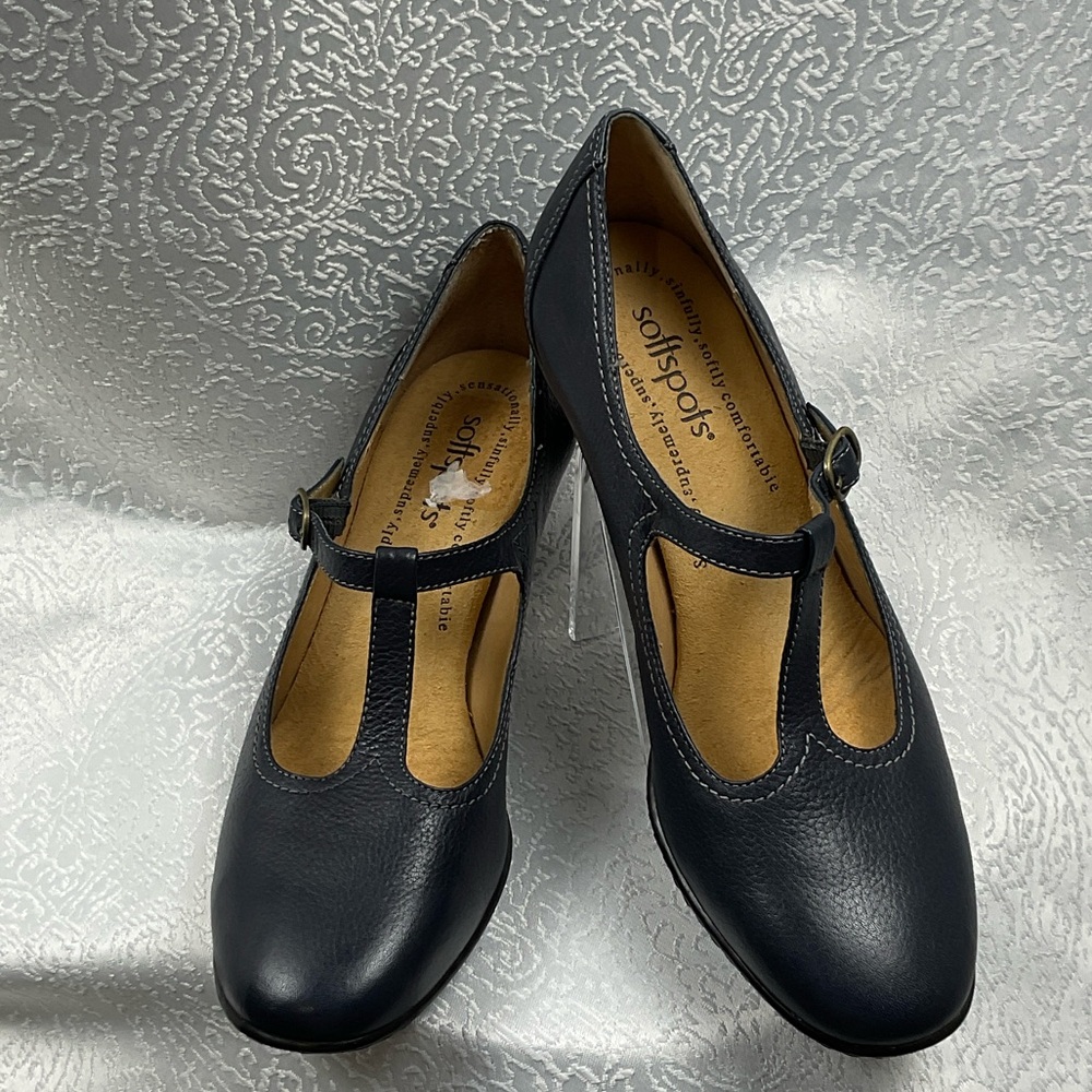Softspots Black T-Strap Heels